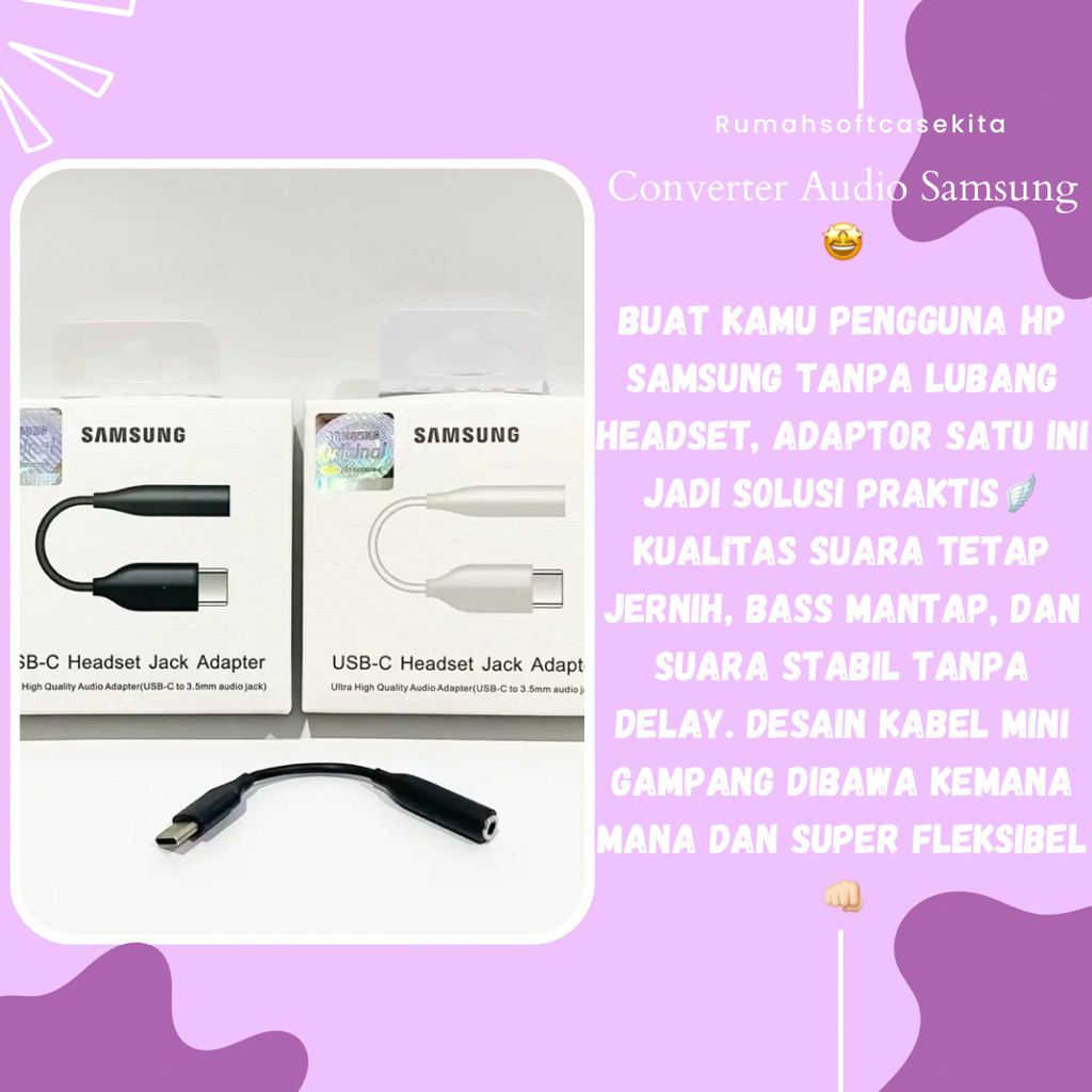 CONVERTER AUDIO TYPE C SAMSUNG USB C HEADSET JACK ADAPTER CONVERTER TYPE C TO 3.5 MM AUDIO JACK