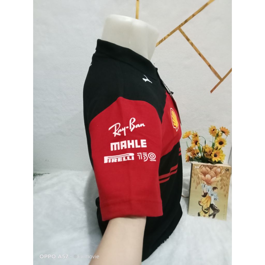 kaos kerah polo koleb hitam merah