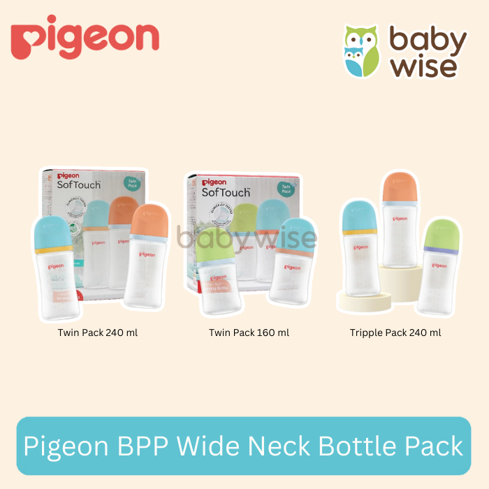 Pigeon BPP Wide Neck Bottle Pack - Botol Susu Bayi | Botol Susu Newborn | Botol Susu Anak