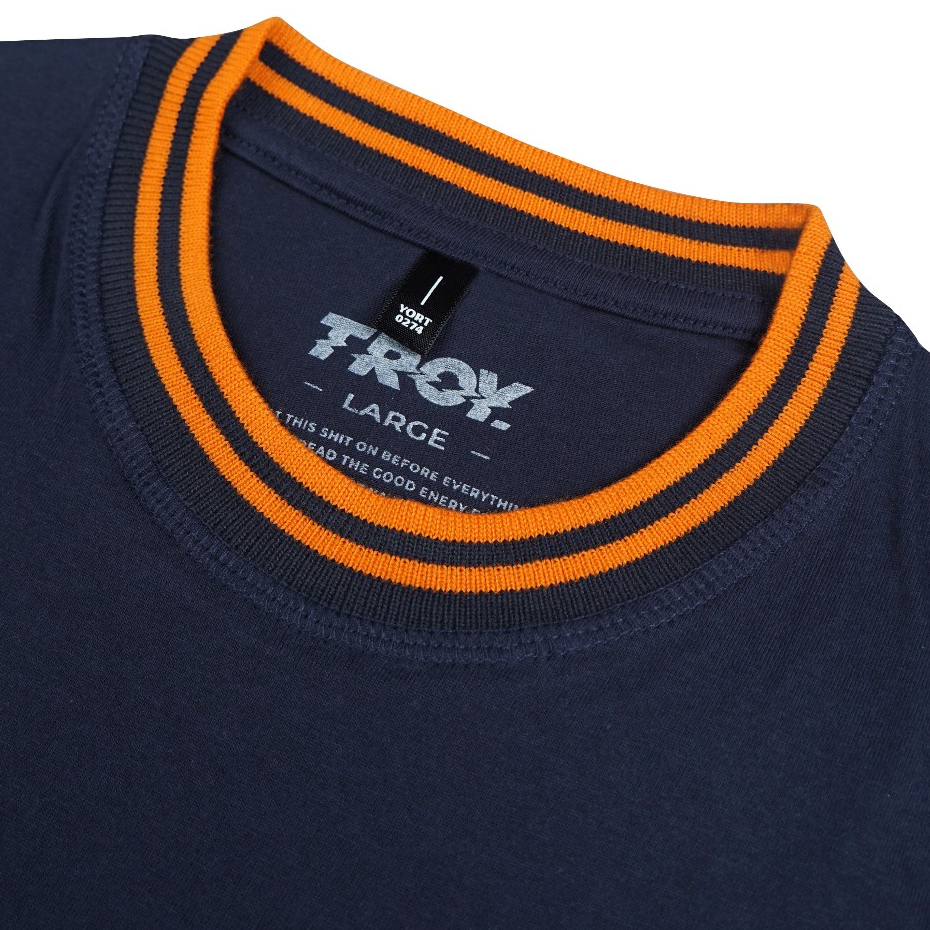 Troy Company Neck Strip Tshirt Navy Clover - Kaos Lengan Pendek Kaos Biru Navy KST 3055-2N2O