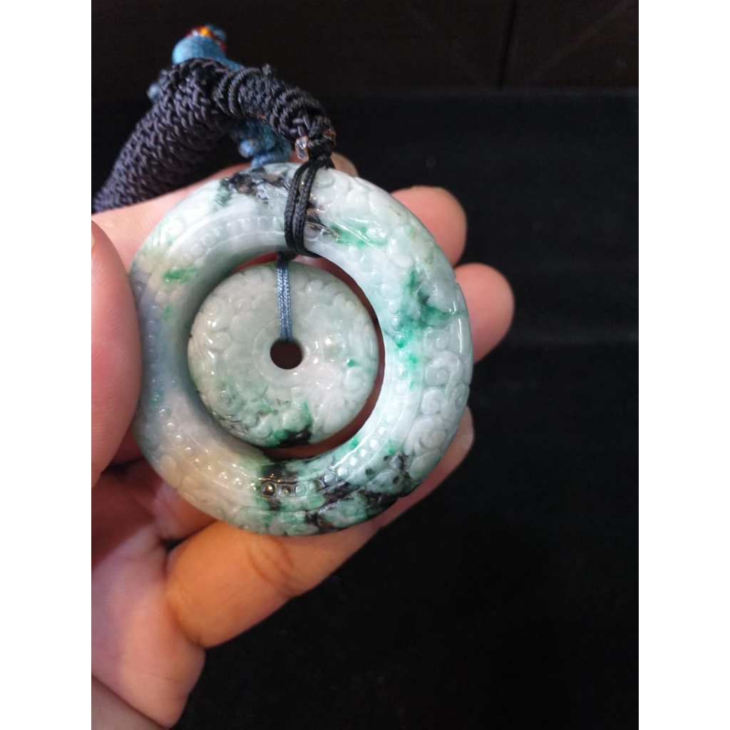 Liontin Giok / Jade Model Double Donat - Natural / Asli + Sertifikat Keaslian