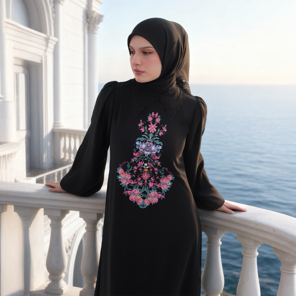 Mandjha Raya Collcetion Livvy Dress Black by Ivan Gunawan - Gamis Original by Ivan Gunawan