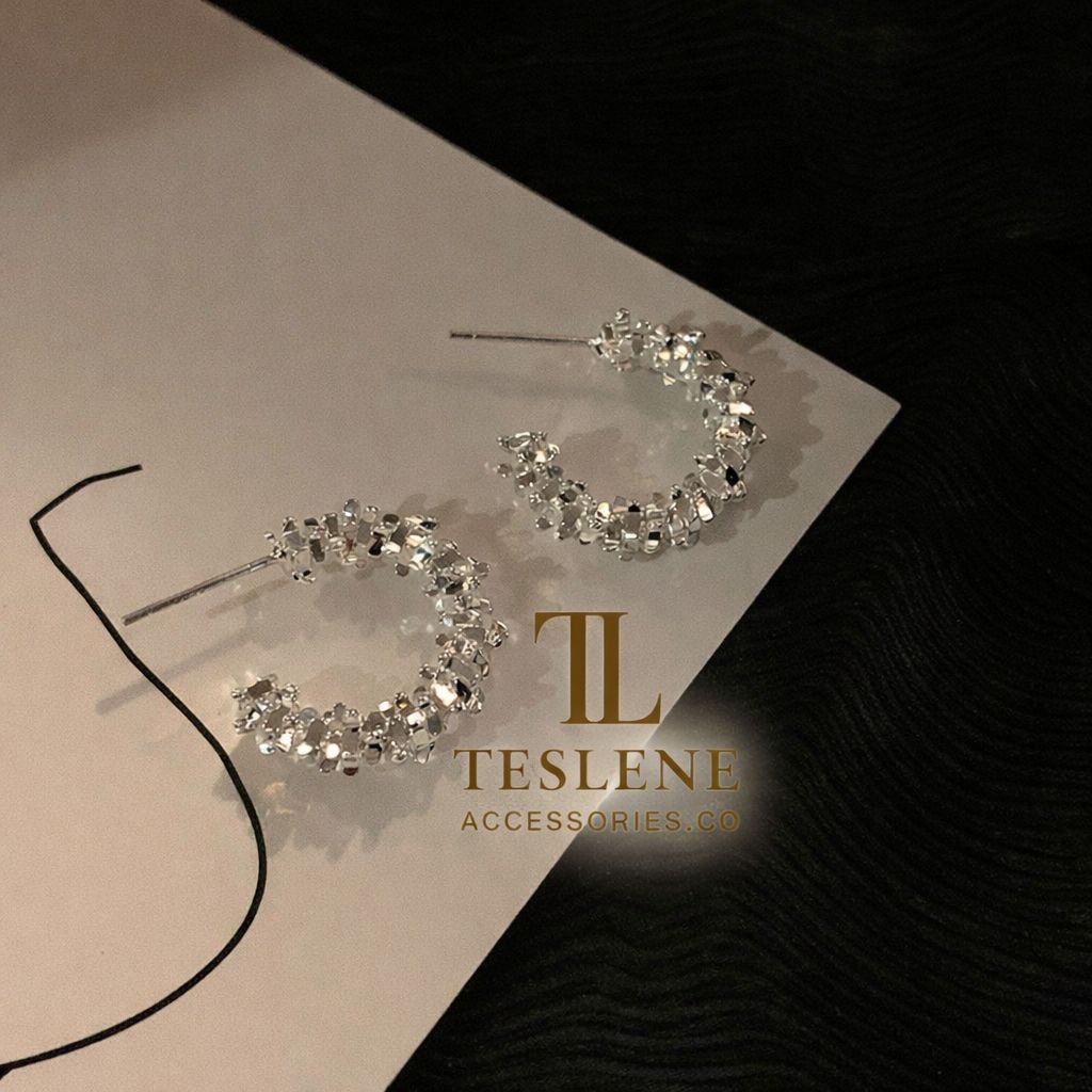 ANTING HOOP STUD BERLIAN PUTIH| ANTING HOOP BERLIAN