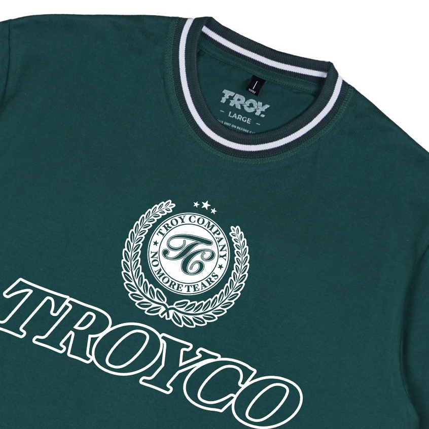 Troy Company Neck Strip Tshirt Green Astra Spica - Kaos Lengan Pendek Kaos Hijau KST 3051-2G1W