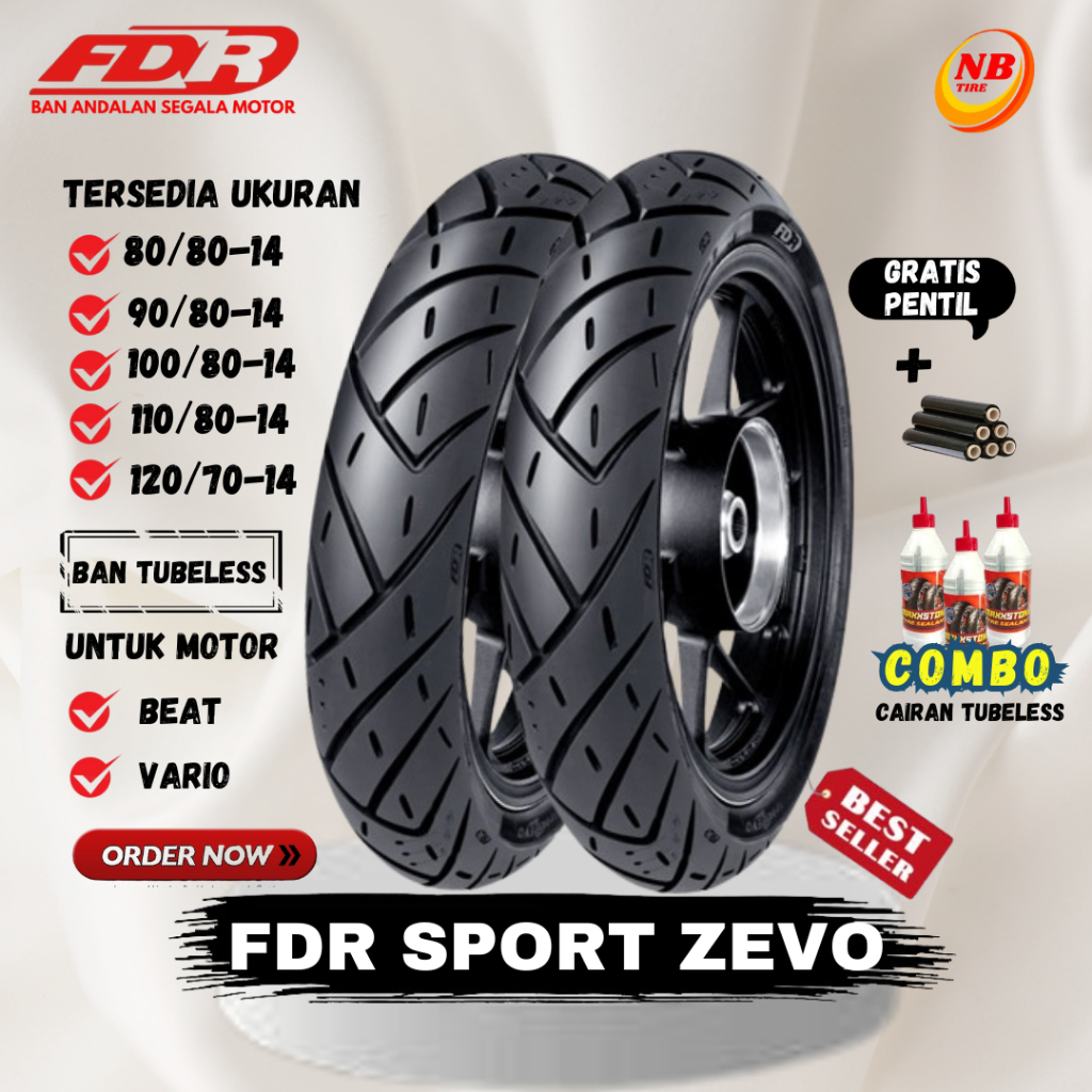 BAN FDR SPORT ZEVO RING 14 TUBELESS FREE PENTIL