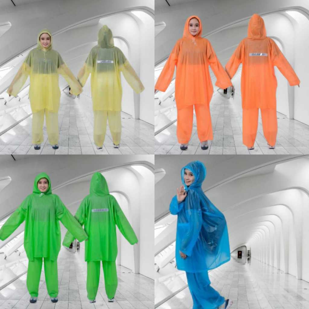 JAS HUJAN PONCO CELANA SETELAN DEWASA [ Gallery Batik Makassar ]