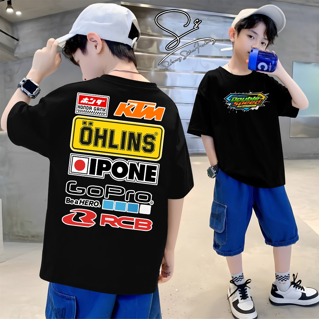 Kaos Anak Racing Motor Ohlins Honda Gank KTM RCB GoPro Iphone - Baju Distro Otomotif Herex