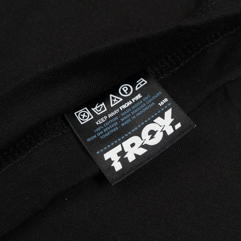 Troy Company Neck Strip Tshirt Black Local Love - Kaos Lengan Pendek Kaos Hitam KST 3033-2B1W