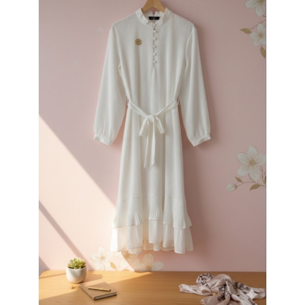 gamis midi broken white