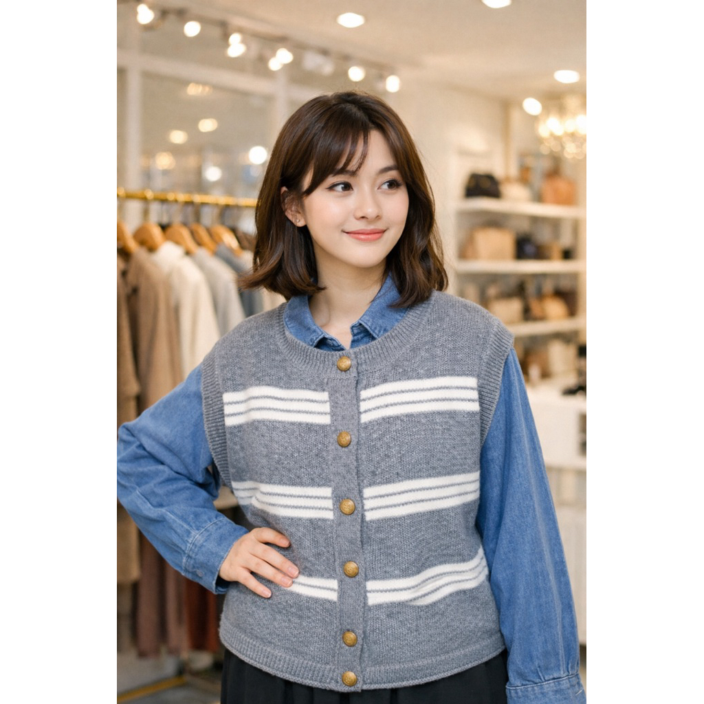 Rajut Vest Wanita Korean Style Premium Import