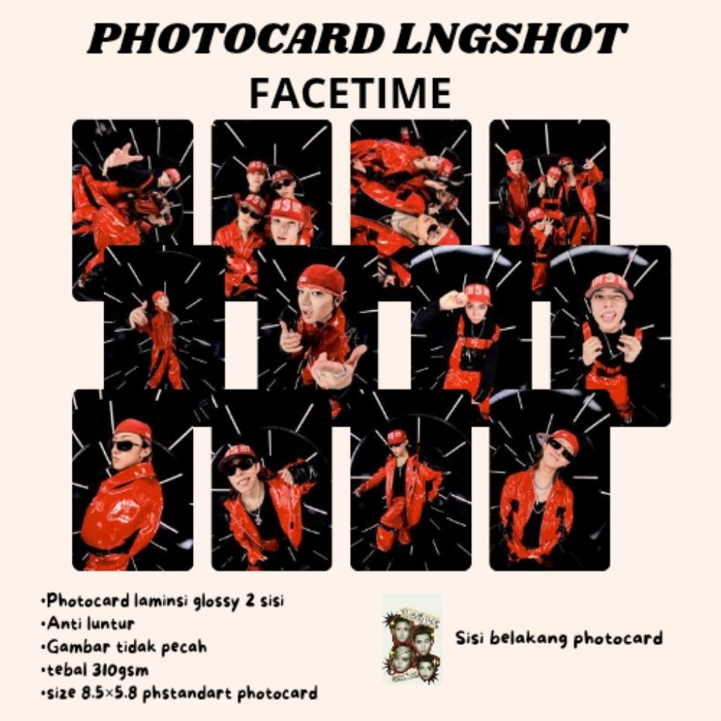 [bisa cod] PHOTOCARD LNGSHOT FACETIME Free 2 random selca photocard lngshot