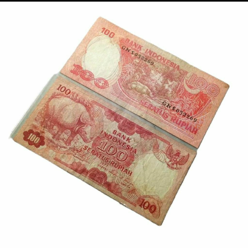 PROMO 100RP GAMBAR BADAK  KOLEKSI KERTAS MURAH BANYAK DICARI KOLEKTOR