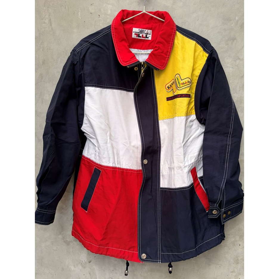 Jaket Colorblock 80s Vintage Sporty Jacket Preloved