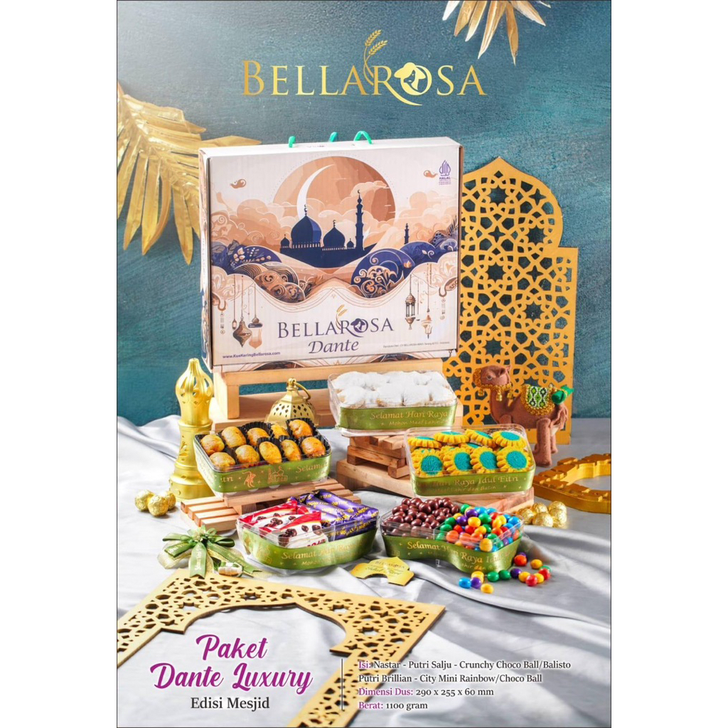 Paket Kue Kering & Sirup Bellarosa Lebaran / Parcel Lebaran Bellarosa /Hampers Kue Kering Coklat Ram