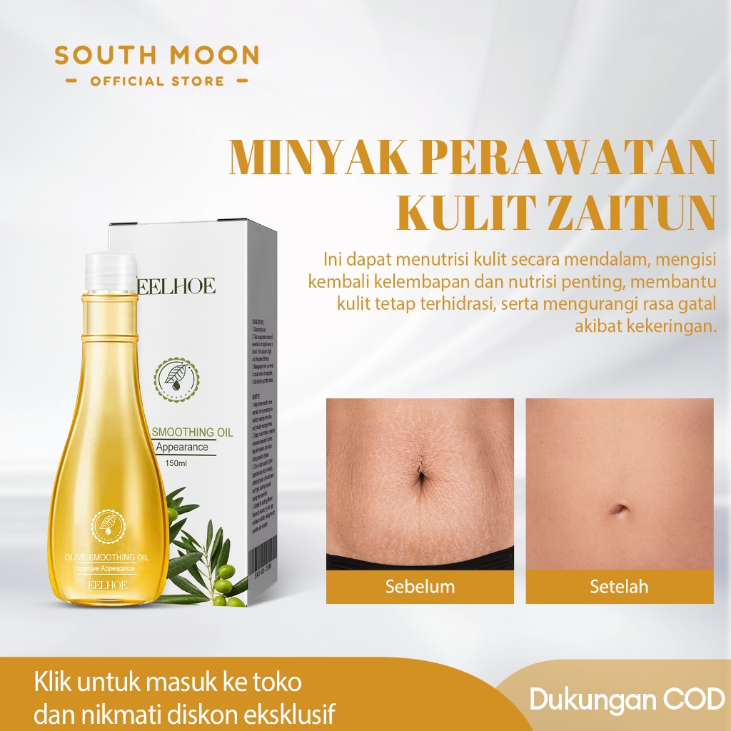 EELHOE Olive Smoothing Stretch Mark Oil 150ml Penghilang Stretch Mark Oil Penghilang Stretchmarks Am