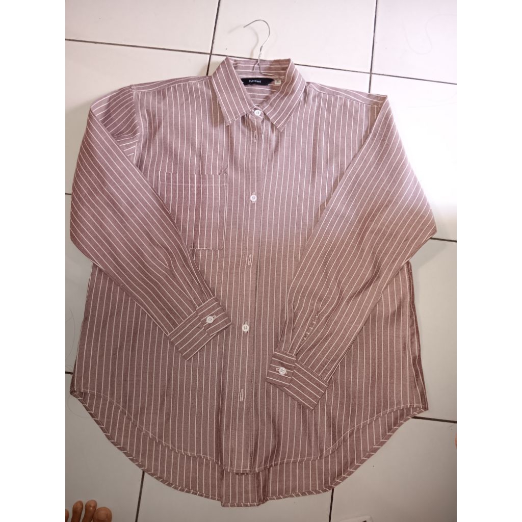 kemeja salur mauve