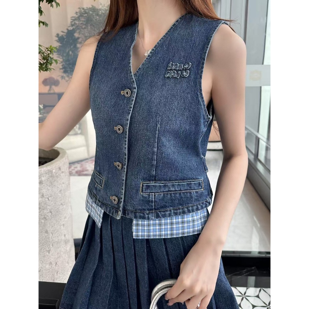 Nineties Studio - Set Vest & Rok Denim Miu / Vest denim jeans / rok denim jeans