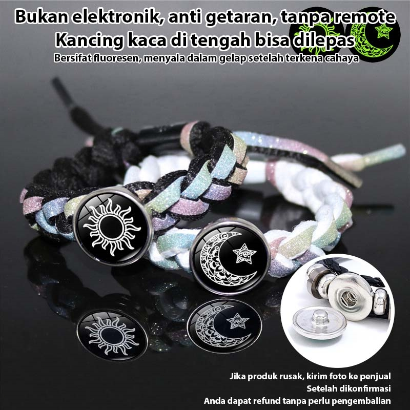 Gelang Pasangan Bercahaya untuk Pasangan Matahari dan Bulan Gelang Cahaya Malam Matahari Bulan Perhi