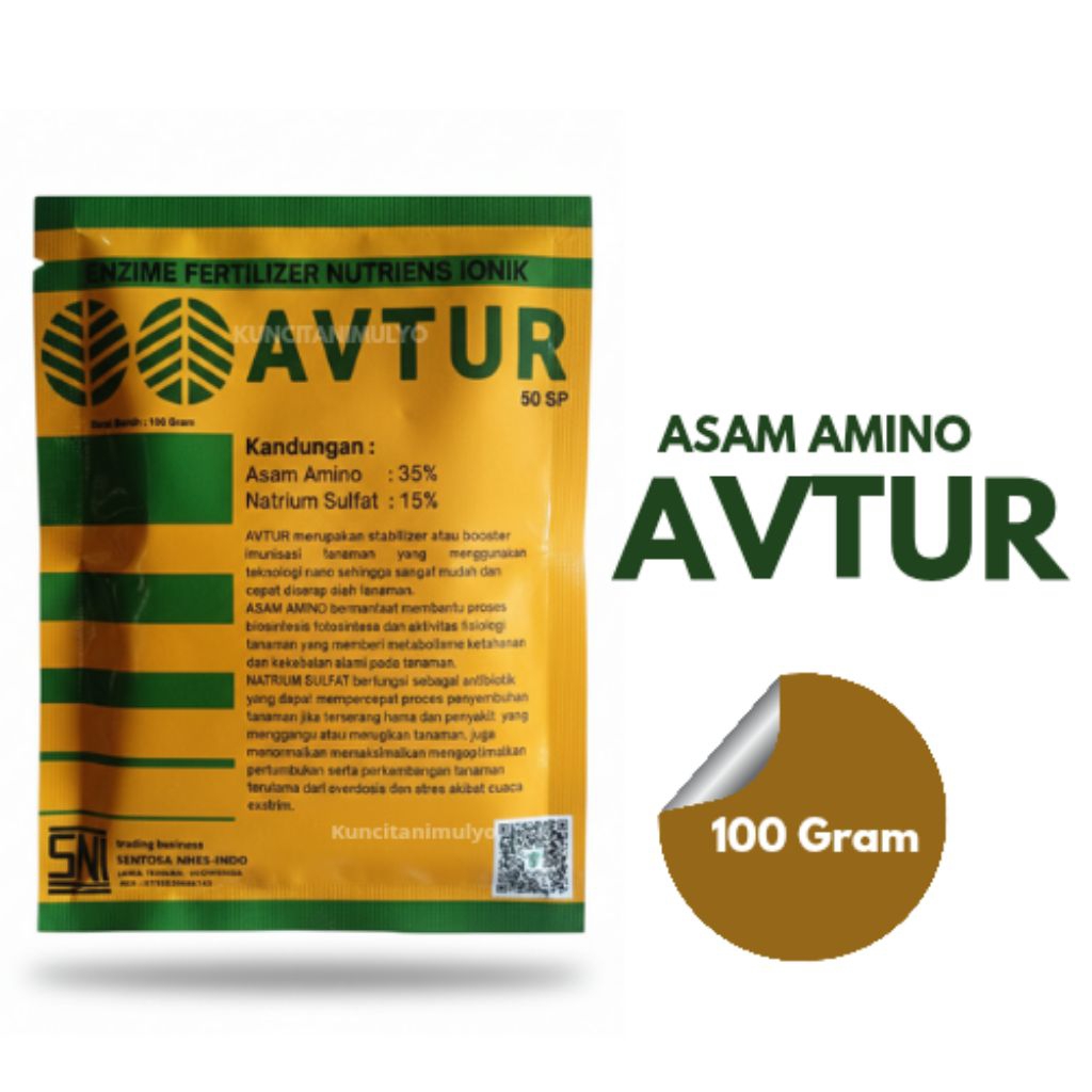 Pupuk Asam Amino AVTUR 50 WP Asam Amino plus Natrium sulfat (100 Gram)