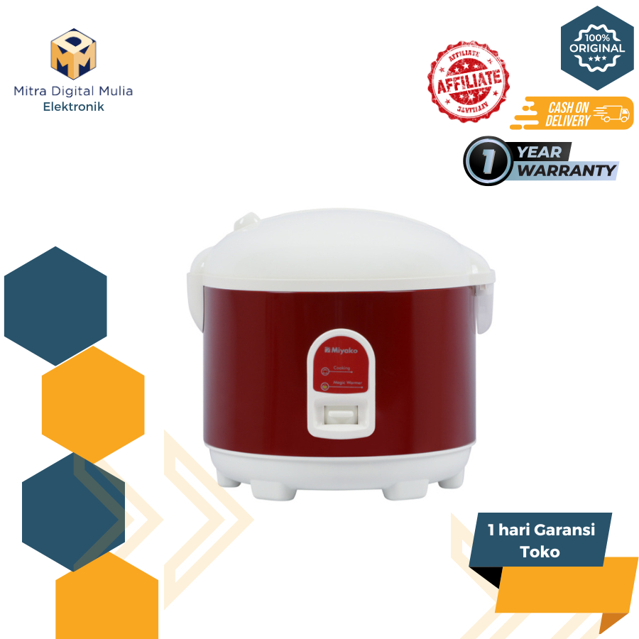 Miyako MCM528TS Magic Warmer Plus Rice Cooker 1.8 Liter Panci Anti Lengket Body Tin Plate 395 Watt P