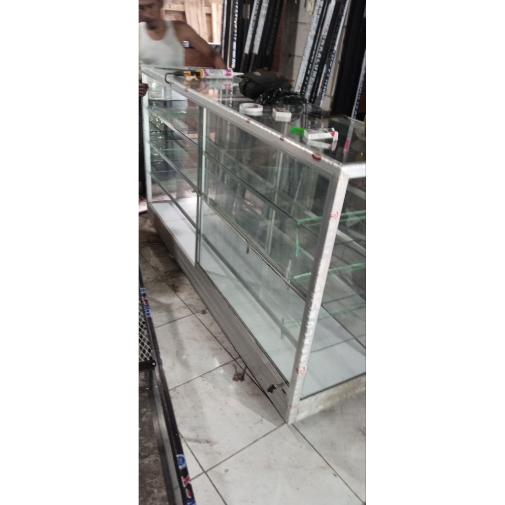 Etalase Kaca Aluminium | Etalase Madura | Etalase Display | Etalase Warung Sembako | Etalase Alumini