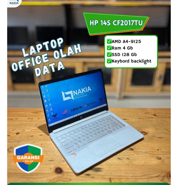 HP 14S CF2017TU AMD A4-9125 Ram 4 Gb SSD 128 Gb Keybord backlight