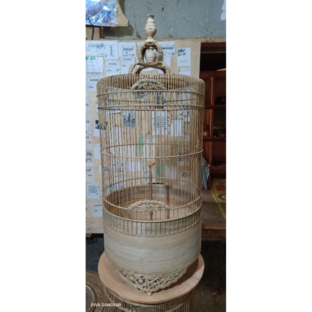 sangkar Branjangan ukir bambu