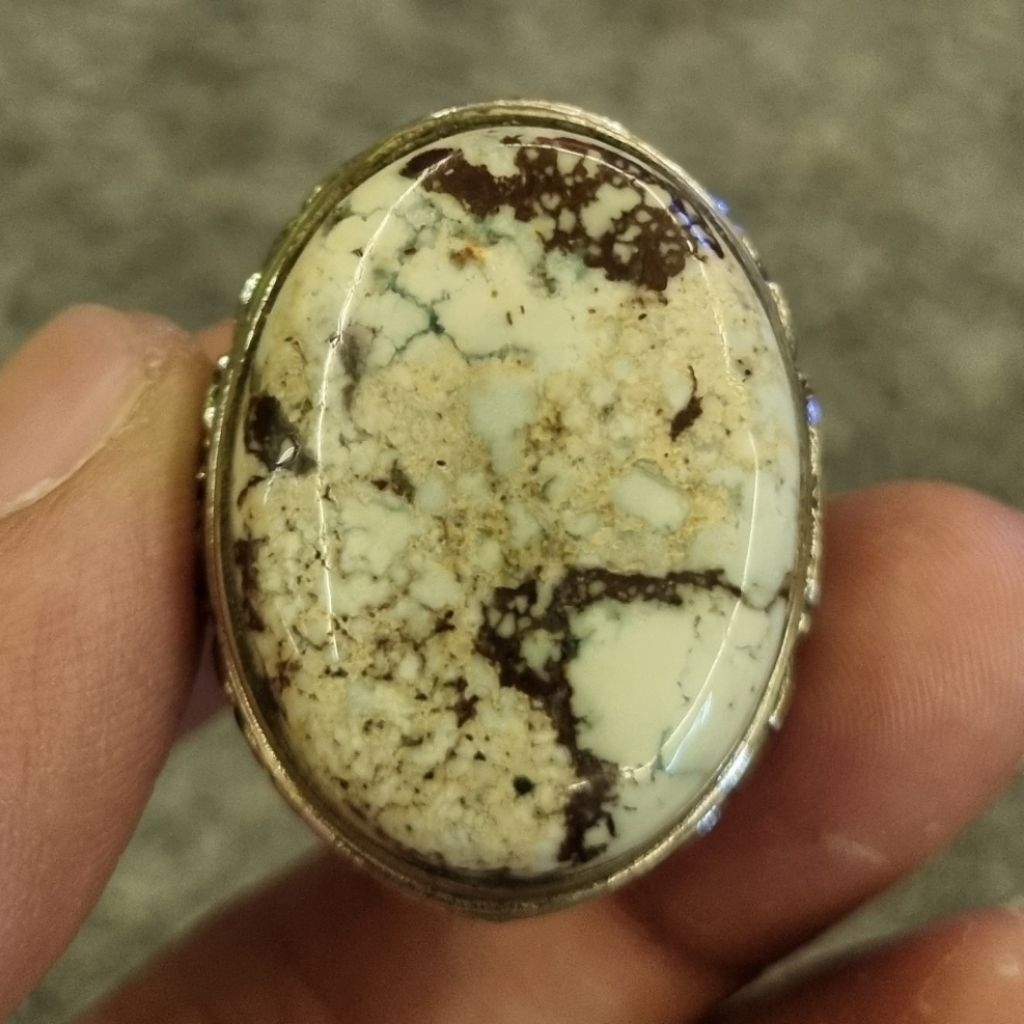 Batu Pirus putih lawas rare Natural jumbo second