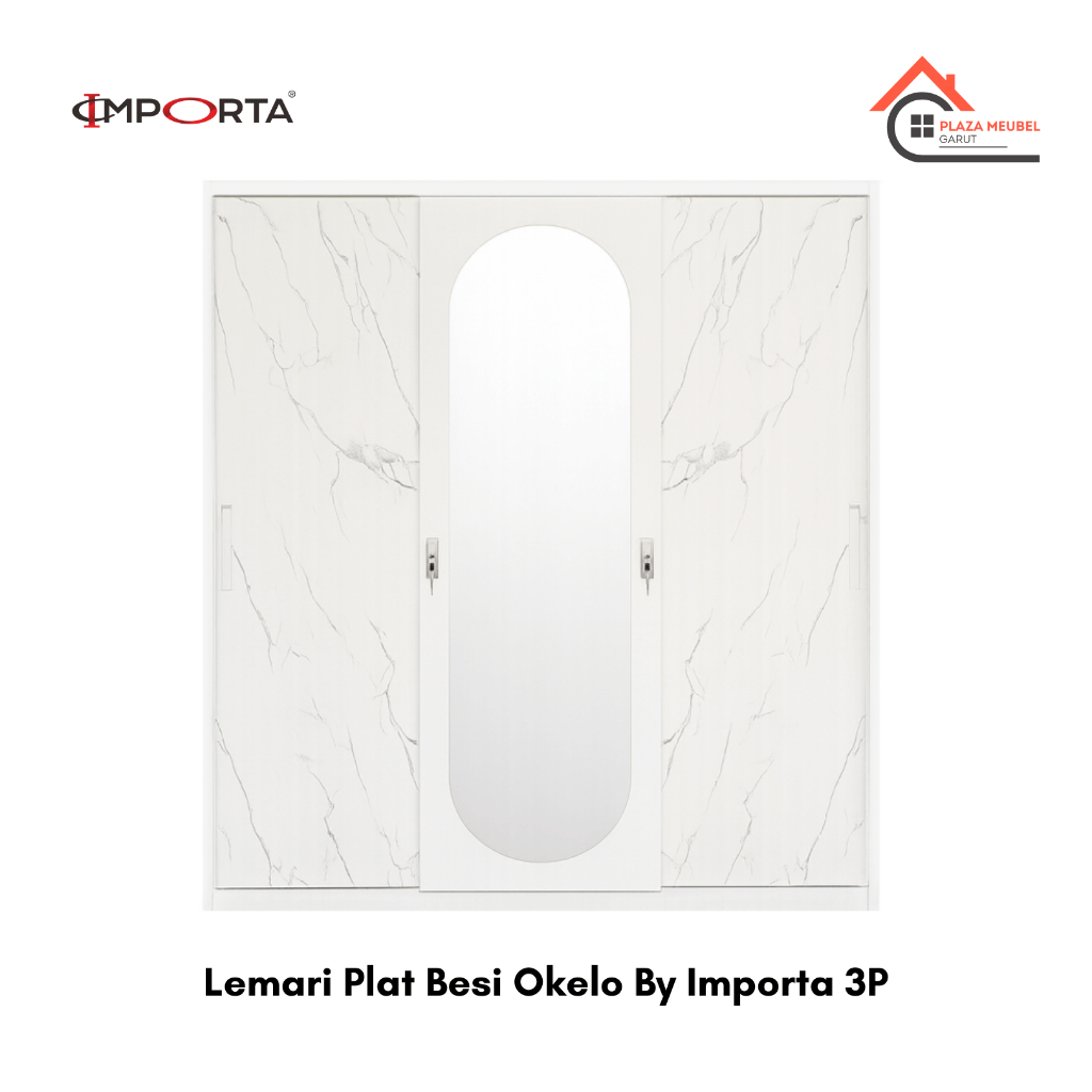 Lemari Plat Besi Okelo Importa 3 Pintu – Kapasitas Besar & Kokoh