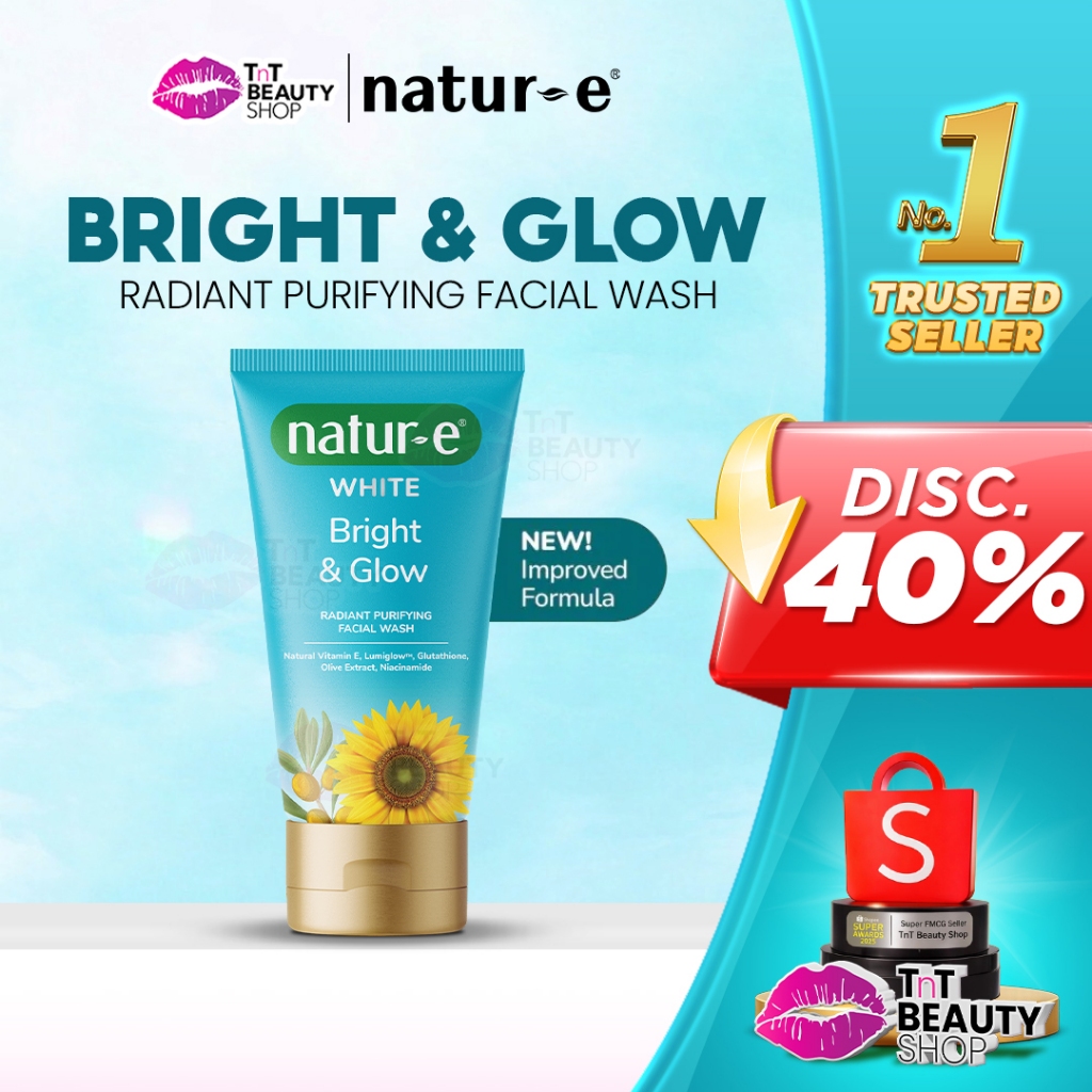 Natur-E White Bright & Glow Radiant Purifying Facial Wash Sabun Pembersih Wajah | TnT Beauty Shop