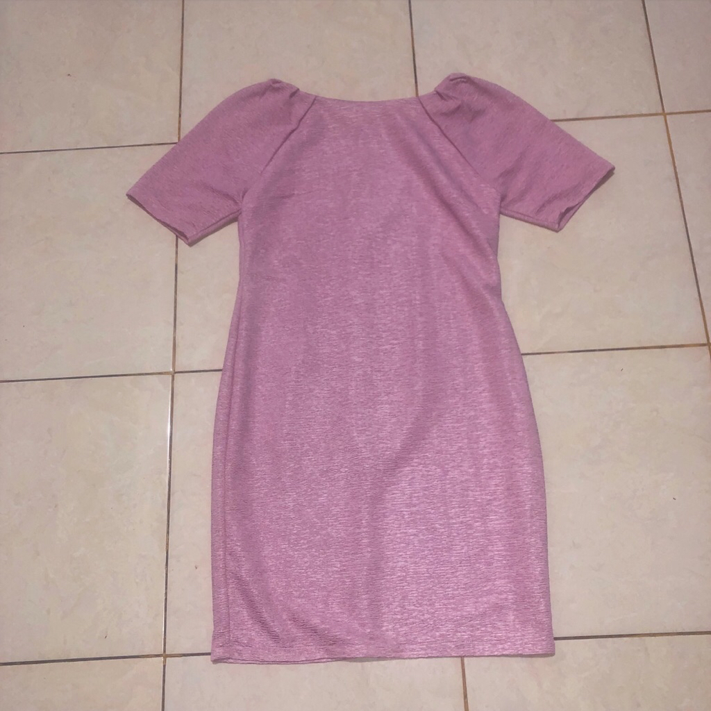 dress preloved Shift Dress  blanik pink silver midi dress dress pesta