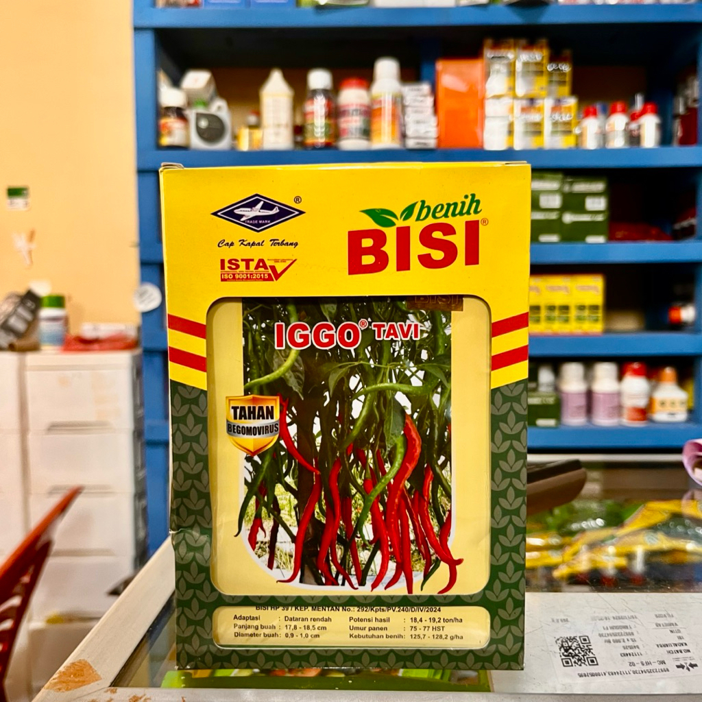 Benih Cabai Merah Keriting IGO TAVI F1 Isi 2000 Butir (Original)- Benih Cabai Merah Keriting Tahan V