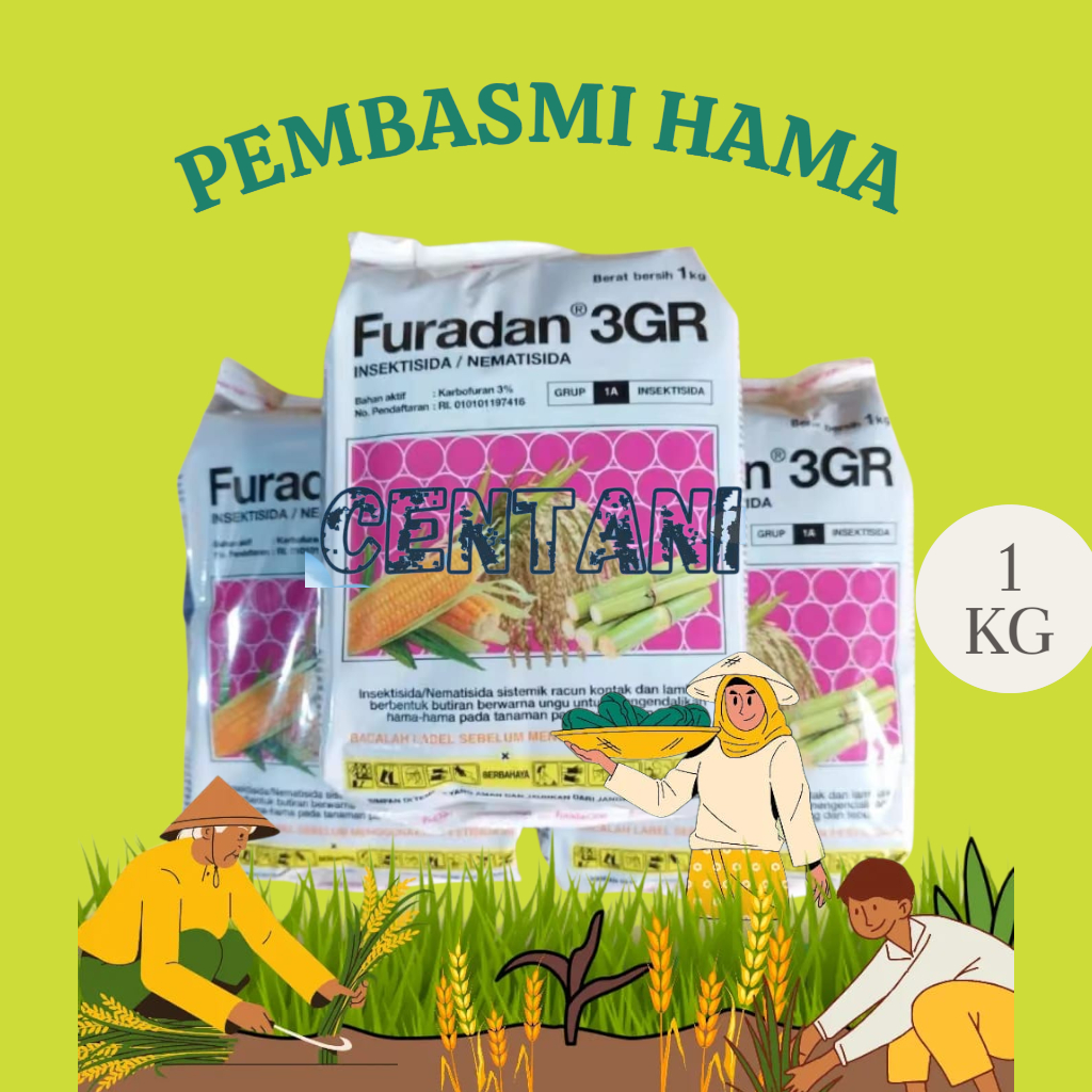 Furadan 3GR 1kg Insektisida Nematisida 1 kg Puradan Hama Kemasan Asli