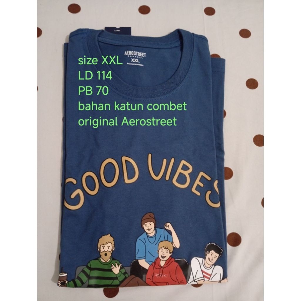 kaos aerostreet new! original! with tag XXL jumbo biru
