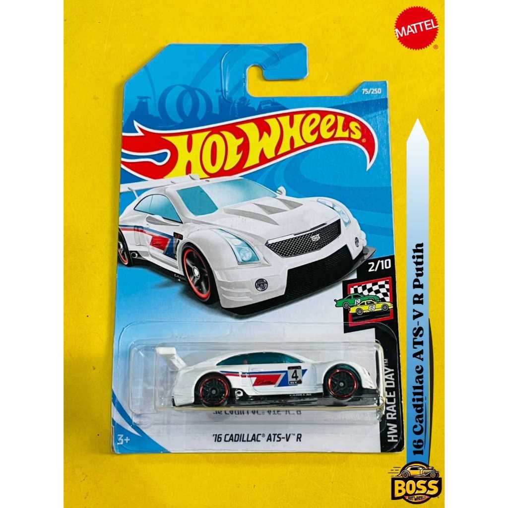 HOT WHEELS Mobil Diecast Cadillac ATS-V R Putih Langka Original