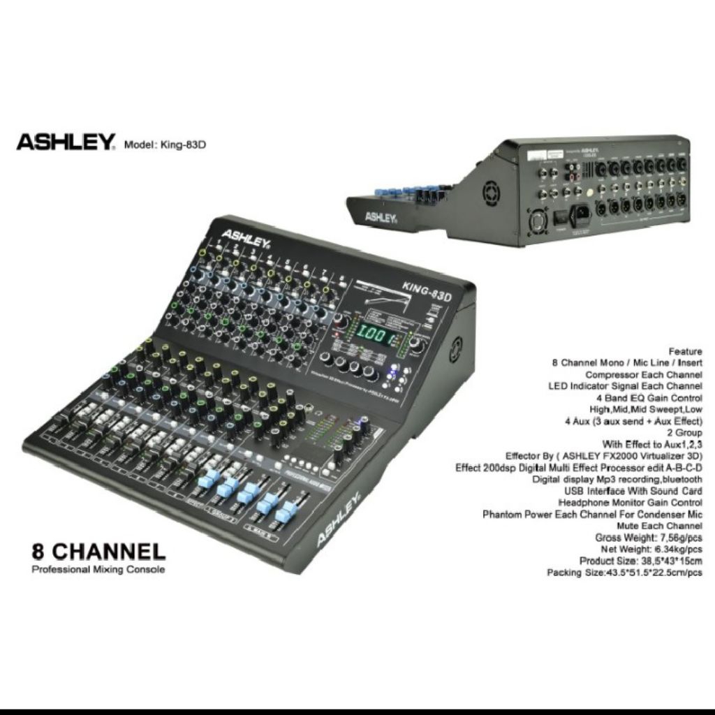 Mixer audio Ashley King 83D original 8channel | MELODY CLASSIC