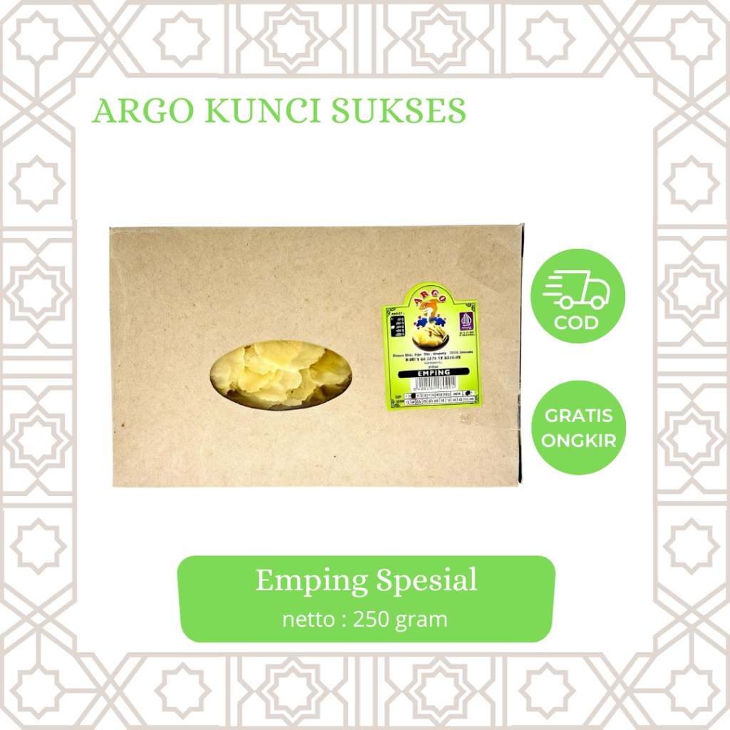 ARGO KUNCI - Kerupuk Emping Melinjo Mentah Siap Goreng Spesial Super 250 gram