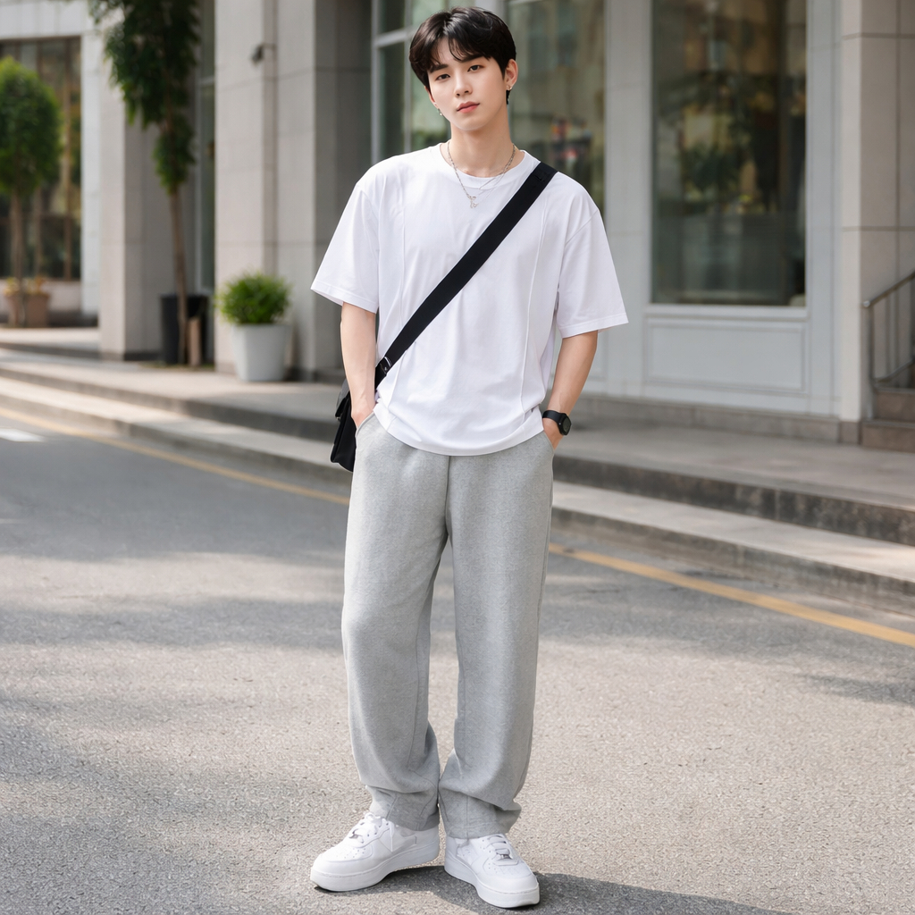 Sweatpants Baggy Fit Celana Panjang Loose pants Casual Style Korea/Celana Panjang Pria