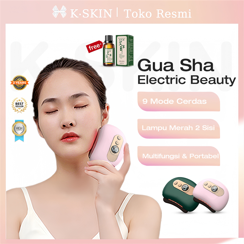 K.SKIN Face Gua Sha Electric Beauty Machine Alat Pijat 9 Level Wajah Badan Pulsa Ultrasonik