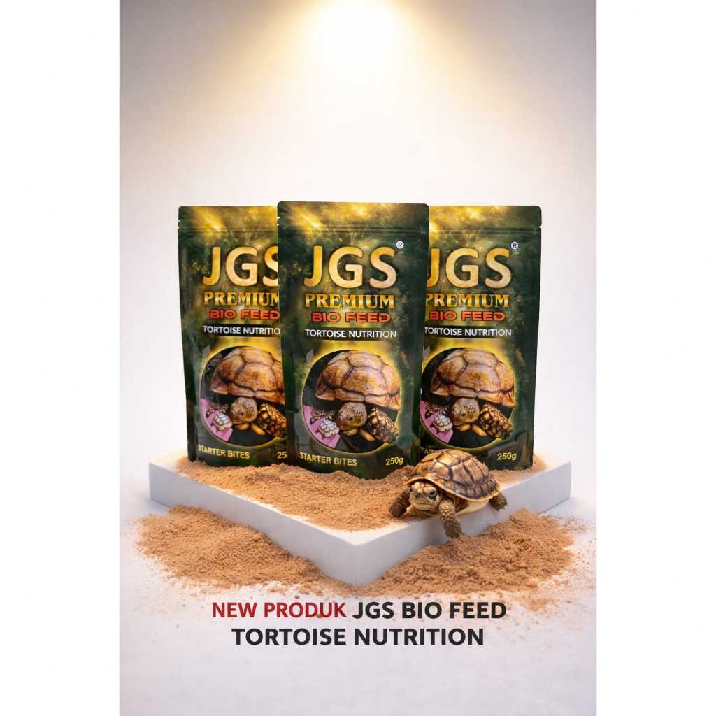 JGS Premium Bio Feed Tortoise Nutrition - Pakan Kura Darat Sulcata, Pardalis, Aldara, Redfoot, Cherr