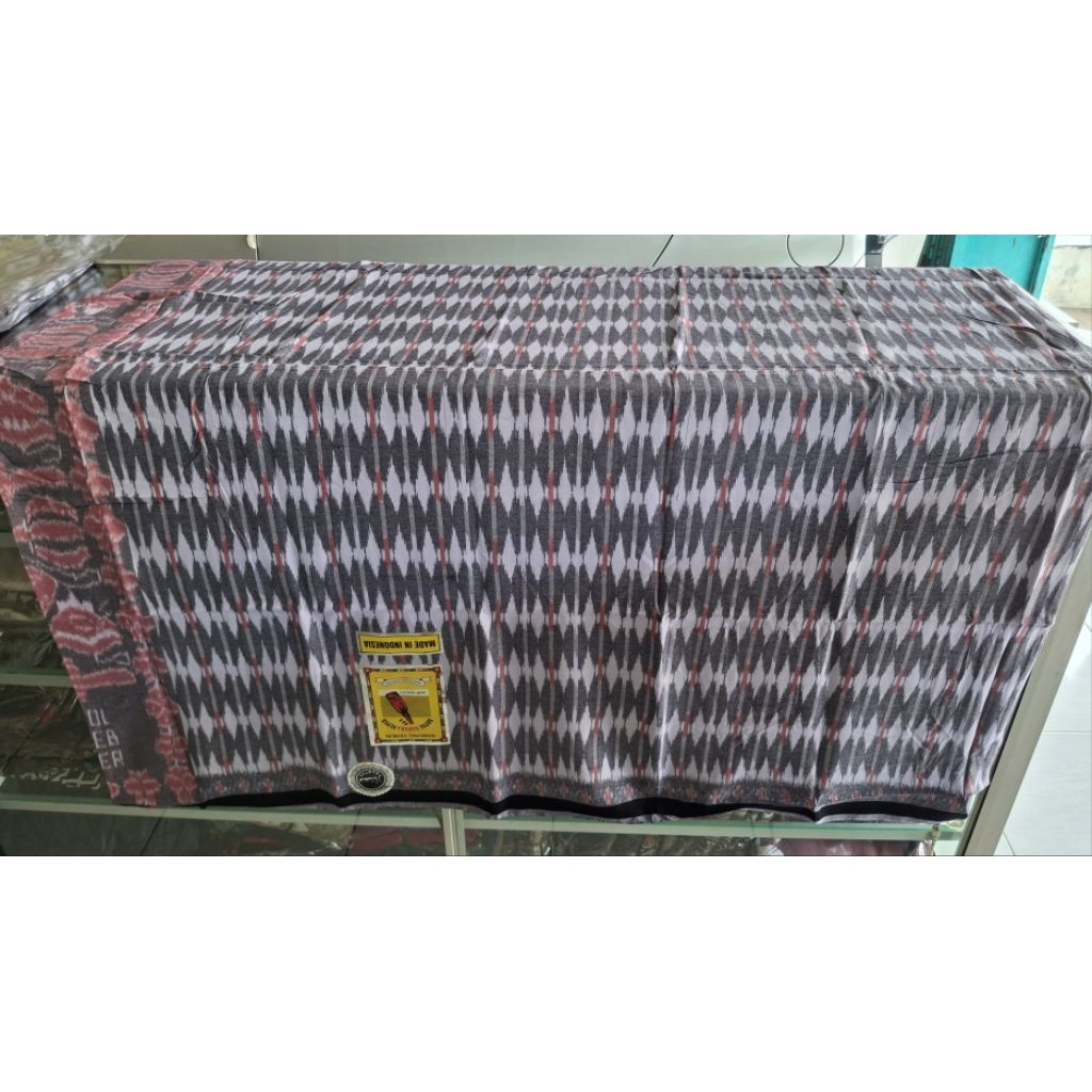 Sarung Tenun Botol Suheb Super Cap Sahara  Warna Biru Dan Putih Size Jumbo Tenun ATBM Kerajinan Tenu