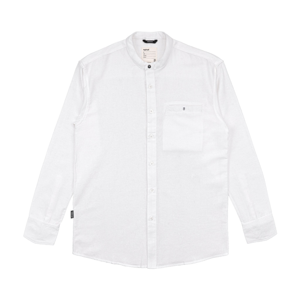 CHAPITE Imperat MATERNAL DISASTER WHITE LONG SLEEVE SHIRT STAND COLLAR KEMEJA KOKO PUTIH PANJANG