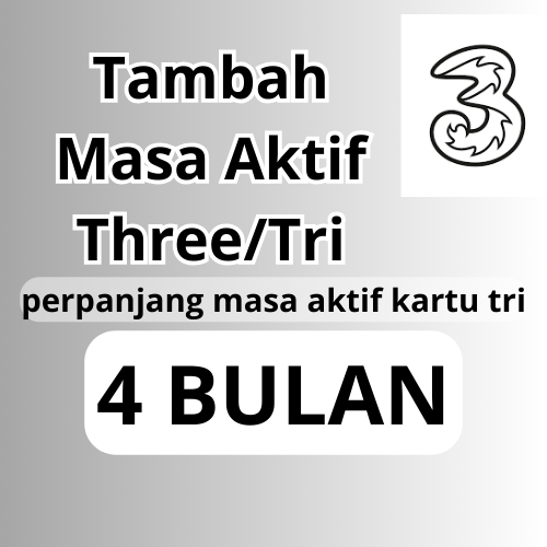 Perpanjang Tambah Masa Aktif Kartu 3 Tri Three 120 hari 4 bulan