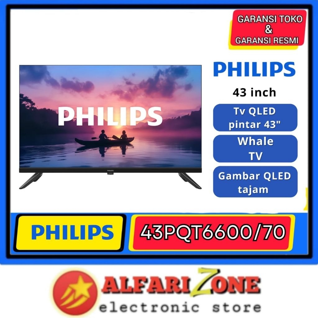 QLED TV 43 inch PHILIPS 43PQT6600 Google TV 43" 4K UHD Smart TV PHILIPS 43PQT6600/70