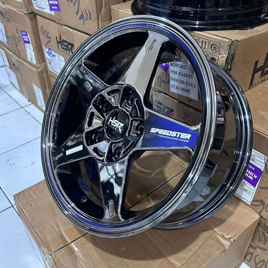 Velg Bintang Ring 15 Black Chrome Pelek Hsr Speedster Buat Ertiga Luxio Grandmax Dll
