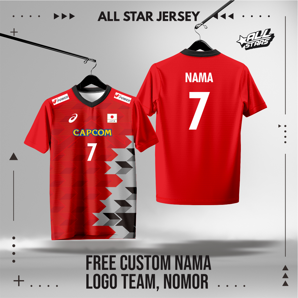 JERSEY VOLI TIMNAS JEPANG V1 | JERSEY VOLI JAPAN | JERSEY CUSTOM | FREE NAMA DAN NOMOR | BAHAN DRY-F