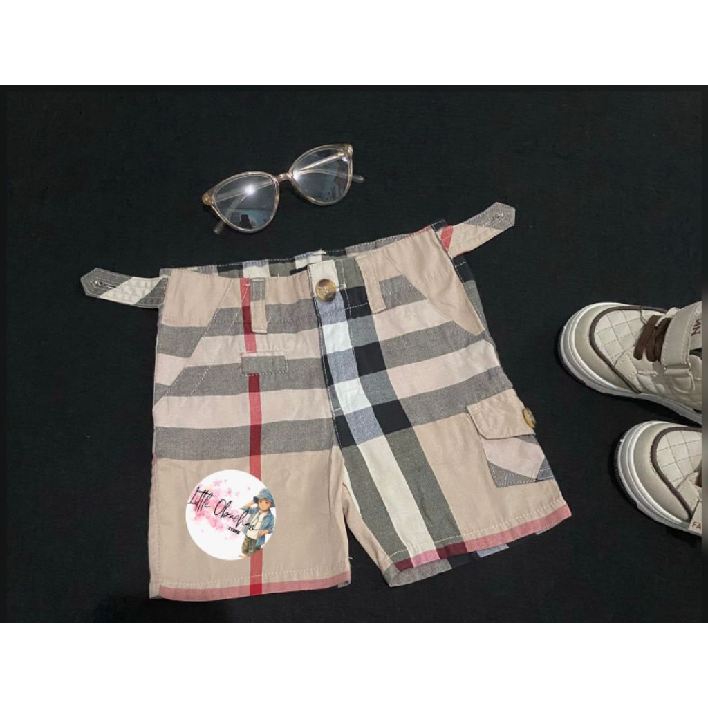pl celana pendek anak kargo ala ala burberry keren