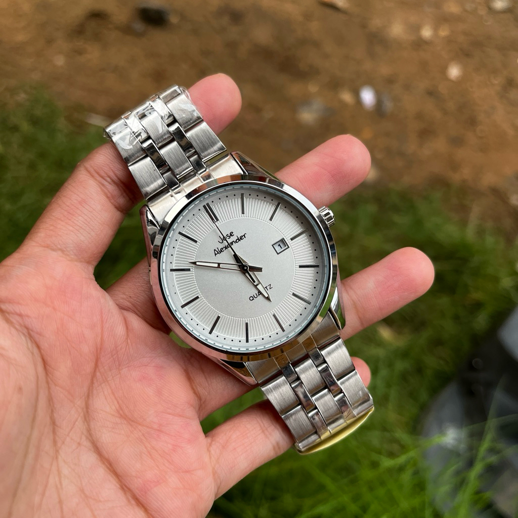 SS.id READY JAM TANGAN PRIA JOSE ALEXANDER SILVER/ JAM PRIA TANGGAL.