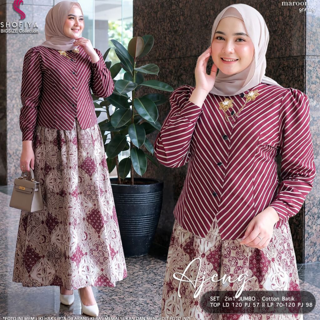 BATIK SET ROK • BROKAT SET ROK • SETELAN ROK BATIK JUMBO LD 120