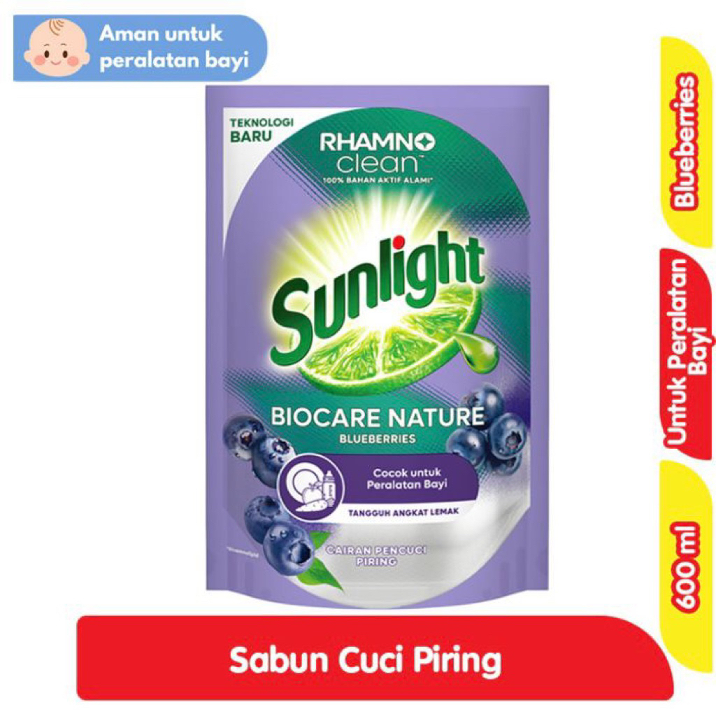 SUNLIGHT - Sabun Cuci Piring sunlight Refil Rhamno Clean 600ml